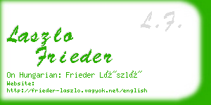 laszlo frieder business card